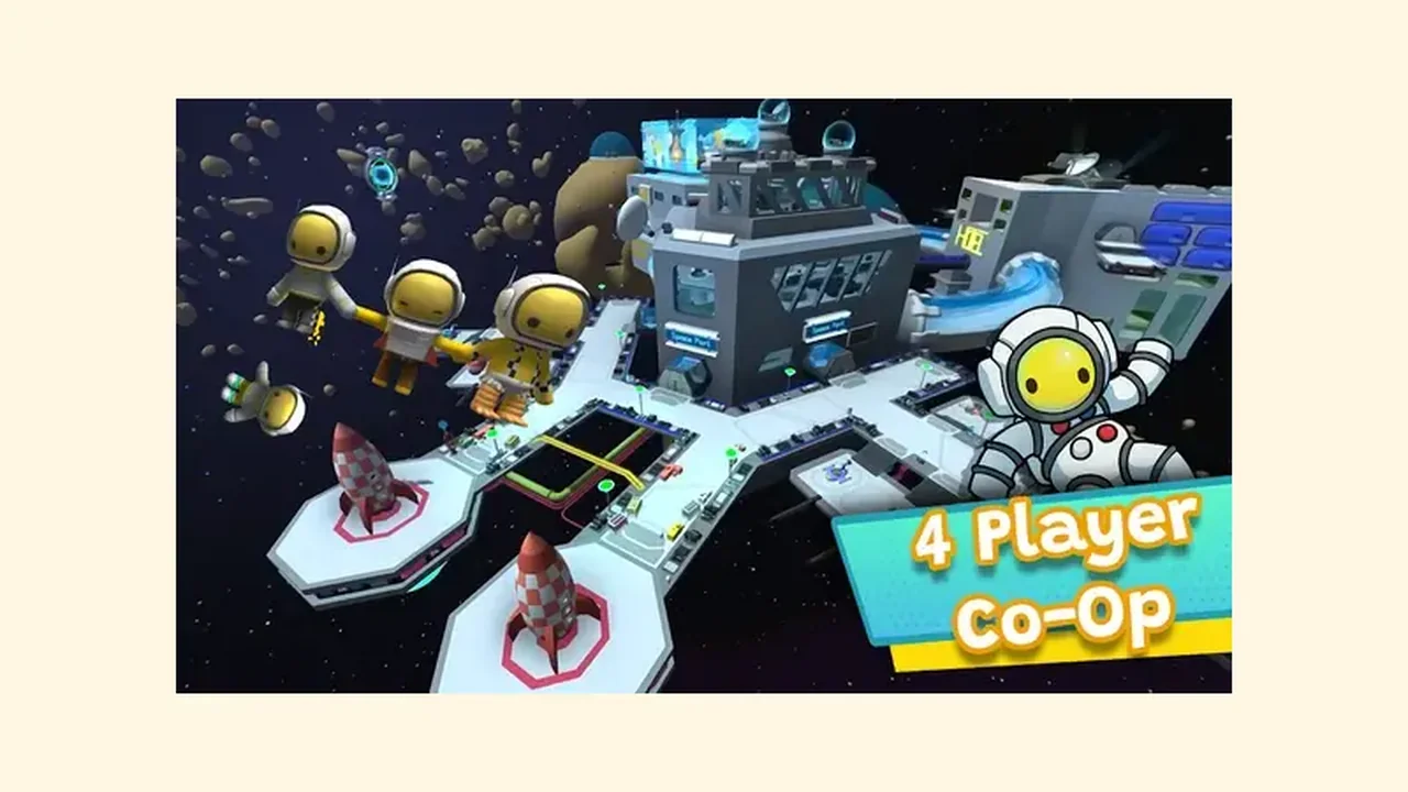 Wobbly Life four player cooperative play in the space station world