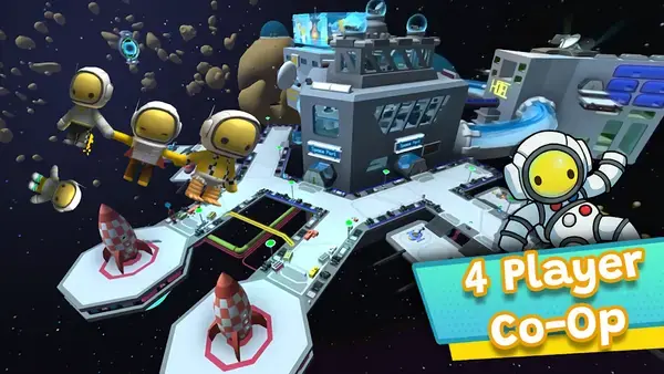 Wobbly Life four player cooperative play in the space station world